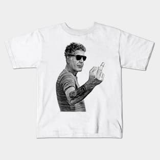 Anthony Bourdain-More Detail!-Middle Finger Kids T-Shirt